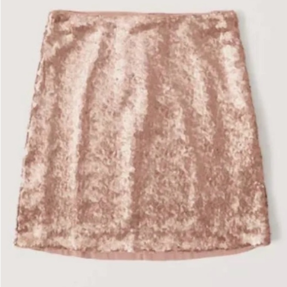 Abercrombie & Fitch Rose Gold Sequin Mini Skirt Size S NWT